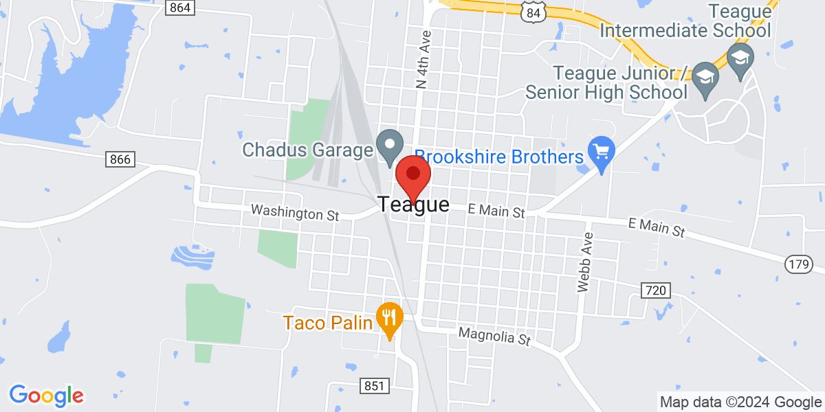 Map of Teague Public Library